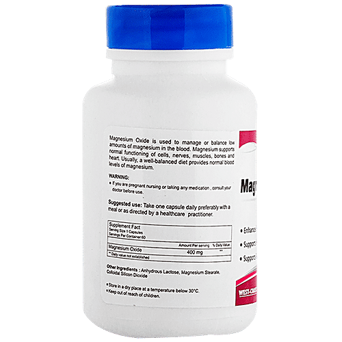 Buy Healthvit Magnesium Oxide High Absorption Capsules, 400 mg Online