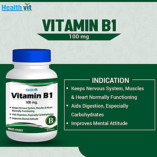 Buy Healthvit Vitamin B1 Tablets,100 mg Online at Best Price of Rs 220