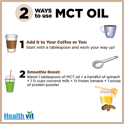 Healthvit MCT Oil  - Unsweetened & Odourless, 100 ml  