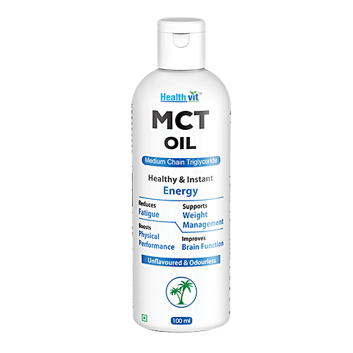 Healthvit MCT Oil  - Unsweetened & Odourless, 100 ml  
