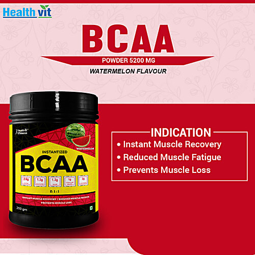 Healthvit Fitness BCAA 5200 mg, Watermelon Flavour, 200 g