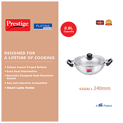 Buy Prestige Kadai Platina Popular Stainless Steel 240 mm (36161) Online at Best Price of Rs