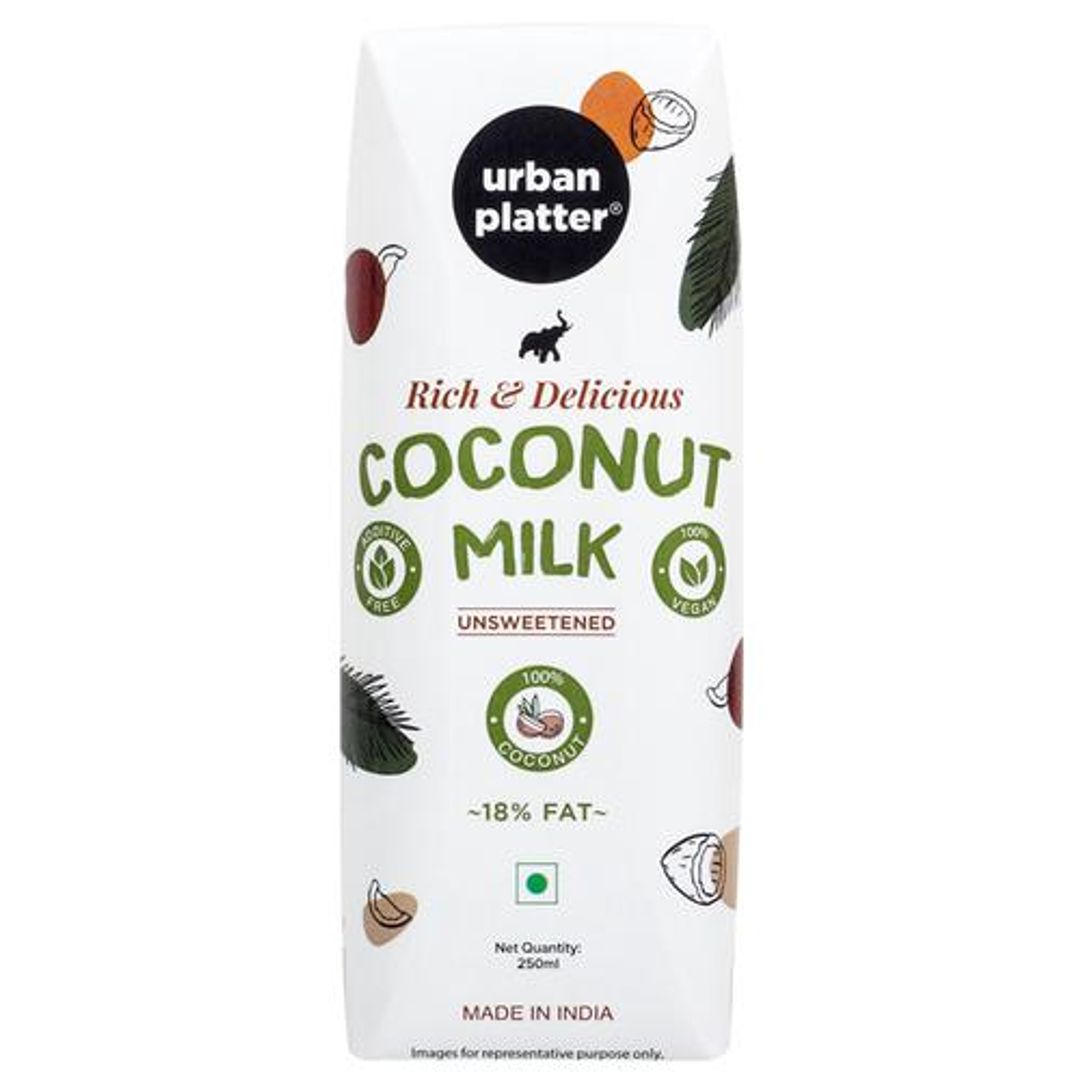 Urban Platter Unsweetened Coconut Milk - Unsweetened, 250 ml 