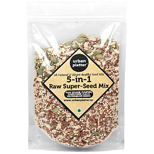 Urban Platter 5-In-1 Raw Seeds Mix -  Raw Sunflower, Pumpkin, Flaxseed, Sesame, Watermelon, 400 g  