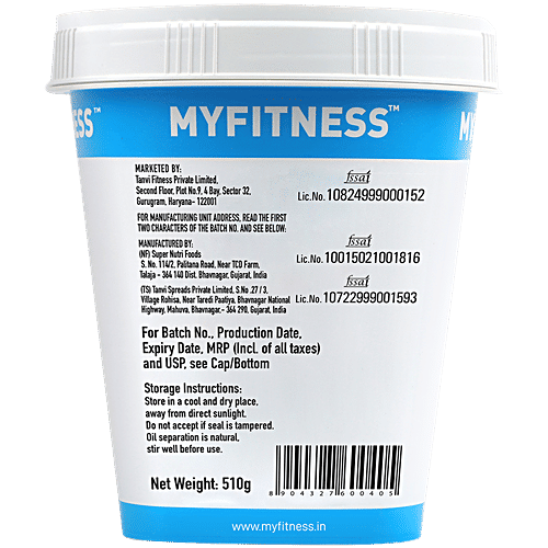 Myfitness Chocolate Peanut Butter - Smooth, 510 g  High in Protein
 No Oil Separation
 Healthy & Tasty