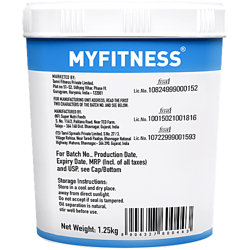 Myfitness Original Peanut Butter - Smooth, 1.25 Kg  