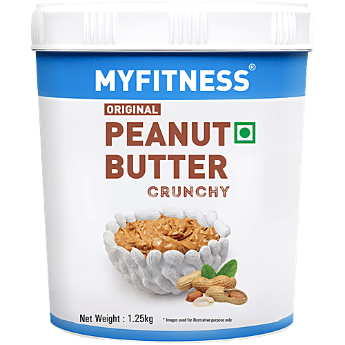 Myfitness Original Peanut Butter - Crunchy, 1.25 Kg  High in Protein
 No Oil Separation
 Healthy & Tasty
 Premium Roasted Peanuts