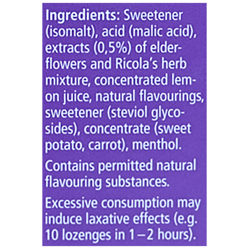 Ricola Swiss Herb Lozenges - Elderflowers, Sugar-free, Soothing, Great Taste, 45 g  