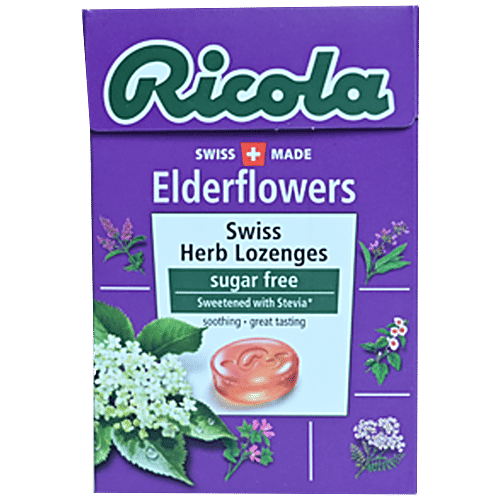 Ricola Swiss Herb Lozenges - Elderflowers, Sugar-free, Soothing, Great Taste, 45 g  