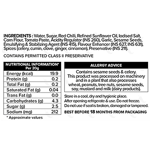Inchi  Schezwan Stir Fry Sauce, 1 kg PET Jar 