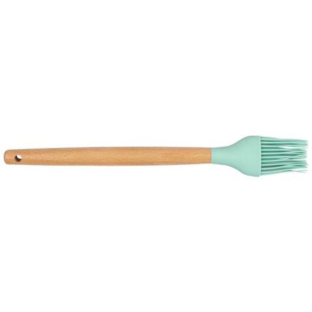 Yongsheng Silicone Basting Brush - Wooden Handle, Assorted Colour, 1 pc 
