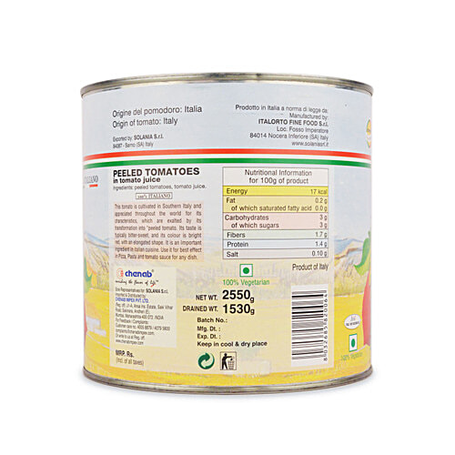 Dolce Vita Pomodori Pelati Peeled Tomatoes, 2.55 Kg  
