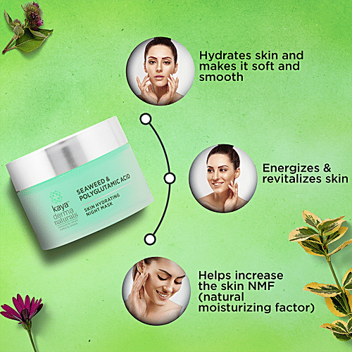 Kaya Clinic Skin Hydrating Night Mask - With Seaweed & Polyglutamic Acid, 50 g  