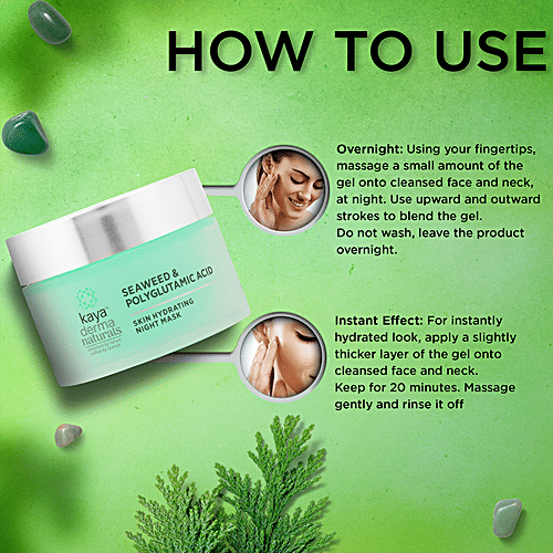 Kaya Clinic Skin Hydrating Night Mask - With Seaweed & Polyglutamic Acid, 50 g  
