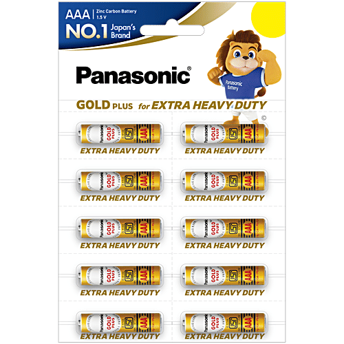 Panasonic Gold Plus Zinc Carbon Battery - AAA, 1.5 V, 10 pcs Blister Pack