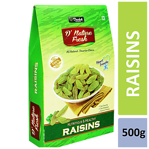 D NATURE FRESH Indian Green Raisins, 500 g Box