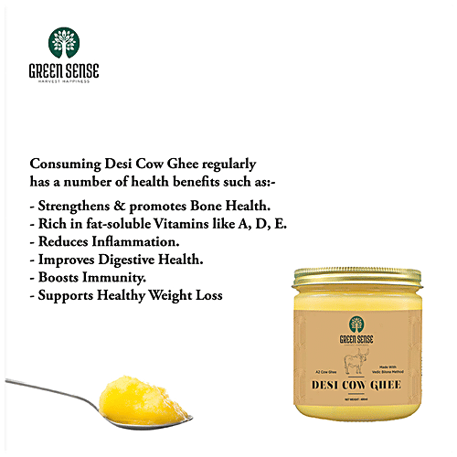 Green Sense A2 Desi Cow Ghee - Pure & Natural, 400 ml  