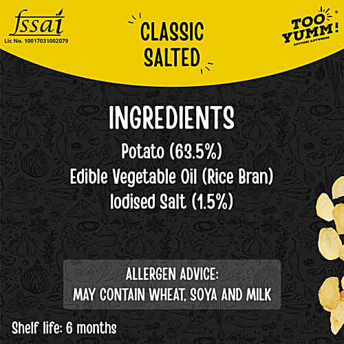 Too Yumm! Classic Salted Flavour Potato Chips, 70 g  