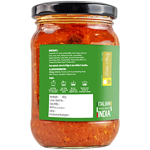 Little Italy  Acasa Arrabbiata Pasta Sauce, 300 g  Authentic Taste
 Delectable Flavour