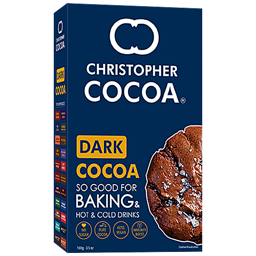 Christopher Cocoa Dark Cocoa Powder - Unsweetened, 100 g Keto-Friendly
Vegan
Immune Boost