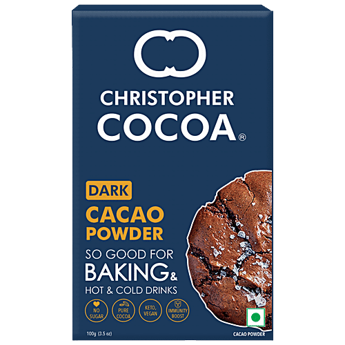 Christopher Cocoa Dark Cocoa Powder - Unsweetened, 100 g Keto-Friendly
Vegan
Immune Boost