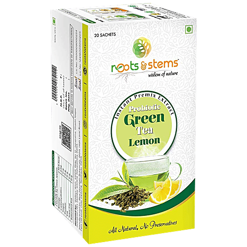 Buy ROOTS & STEMS Green Tea Probiotic Premix, Lemon Online at Best