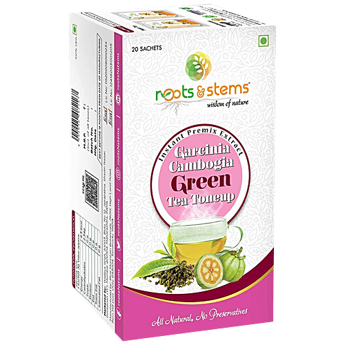 Roots & Stems Green Tea - Tone-Up Garcinia Cambogia, 60 g (20 Sachets x 3 g each) 