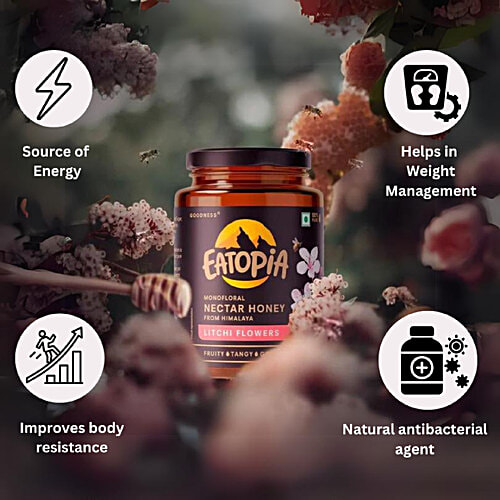 Eatopia Monofloral Nectar Honey From Himalayas - Litchi Flowers, 500 g  