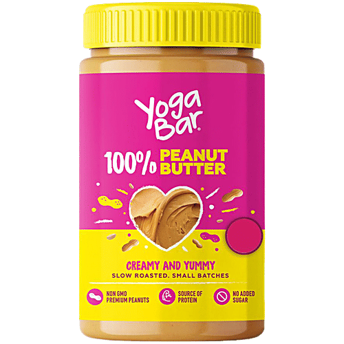 Yoga Bar Peanut Butter - Creamy, Roasted, High In Protein, Non-GMO, No Added Sugar, 1 kg  Peanut Butter
  High In Protein
  Non-GMO
  No Added Sugar