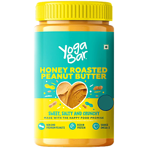 Yoga Bar Honey Roasted Peanut Butter - Sweet, Salty & Crunchy, Non-GMO, High In Protein, 400 g  