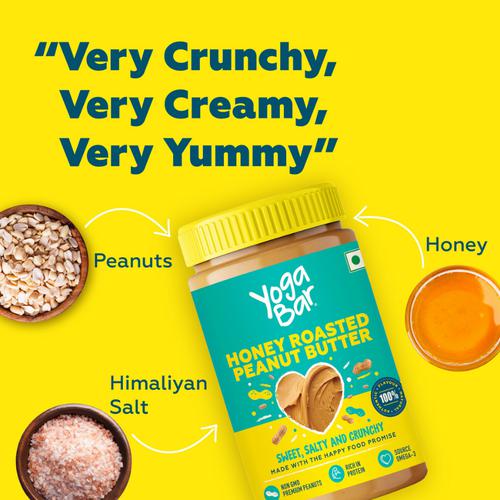 Buy Yoga Bar Honey Roasted Peanut Butter - Sweet, Salty & Crunchy, Non ...