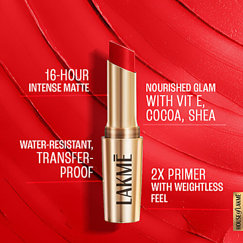 Lakme Lipstick - 9 To 5 Primer + Matte, Red Twist, 3.6 g