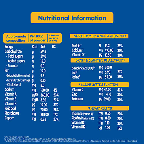 Nestle Lactogrow Biscuity & Vanilla Flavour Nutritious Milk Drink Powder - 2-6 Years, 400 g Source of Protein/Calcium & Vitamin D, Omega 3 & Iron, B Vitamins & Probiotic L. reuteri