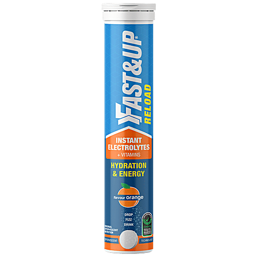 Fast&Up Reload Electrolyte Energy & Hydration Drink - Effervescent Tablets - Orange Flavour, 20 pcs