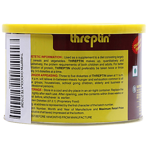 Threptin High-Calorie Protein Diskettes With B-Vitamins - Chocolate Flavour, 275 g  No Trans Fat