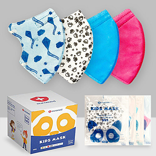 Euromed Kids' N95 Face Mask With 5 Layer Protection, 4 pcs  