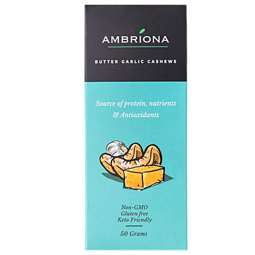 Buy Ambriona Butter Garlic Cashews Source Of Protein, Nutrients