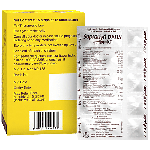 Buy Supradyn Multivitamins Tablets 11 Vitamins , 5 Minerals & Trace