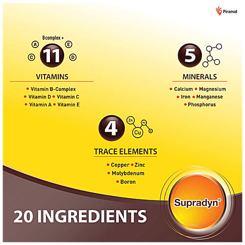 Buy Supradyn Multivitamins Tablets 11 Vitamins , 5 Minerals & Trace