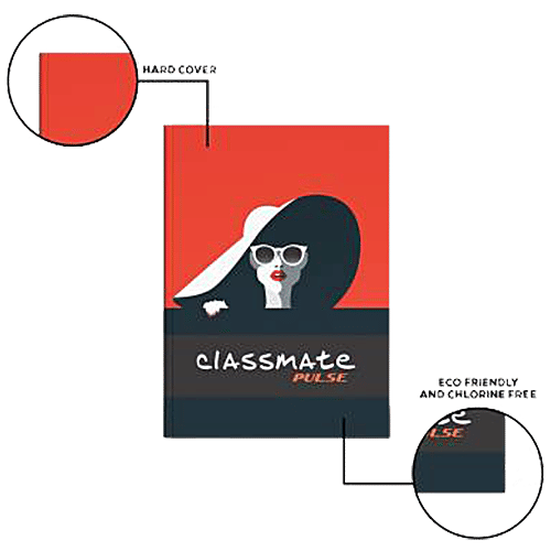 Classmate Pulse Notebook - Ruled, Single Line, A5, Hardcover, 192 Pages, 1 pc