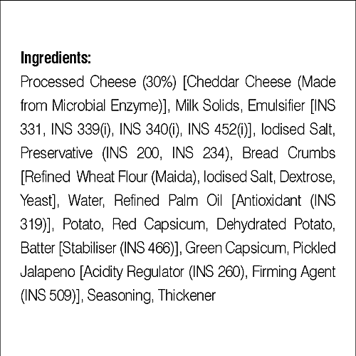 Keventer Ready To Cook Frozen Snack - Cheese & Jalapeno Bites, 400 g  