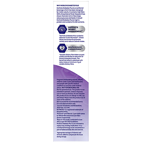 Horlicks Diabetes Plus Vanilla Flavour Powder, 400 g Helps Manage Blood Sugar, Weight Management, Reduce Cholesterol, Zero Added Sugar