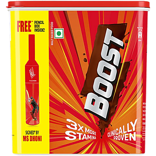 Boost Malt Based Nutrition Drink, 1 kg (2 x 500 g) (Get Free Pencil Box Signed By MS Dhoni) 