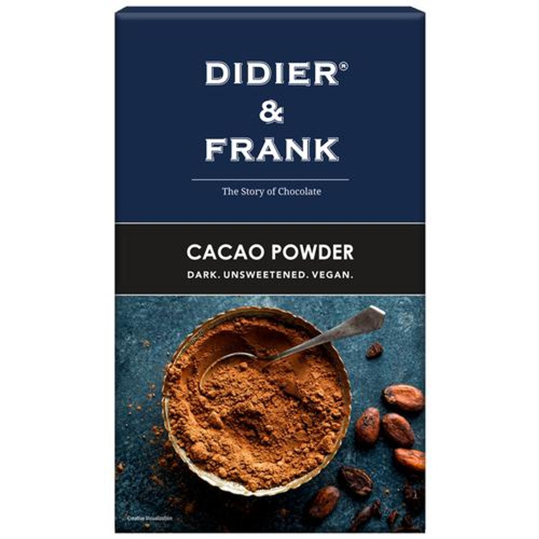 Didier & Frank  Cacao Powder - Unsweetened, Dark, Vegan, For Cakes, Hot Chocolate & Milkshakes, 100 g 