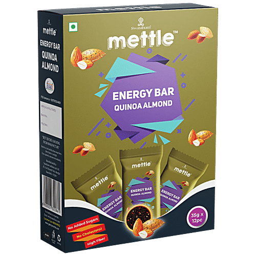 Buy Mettle Energy Bar Quinoa Almond, No Added Sugars, High Fiber