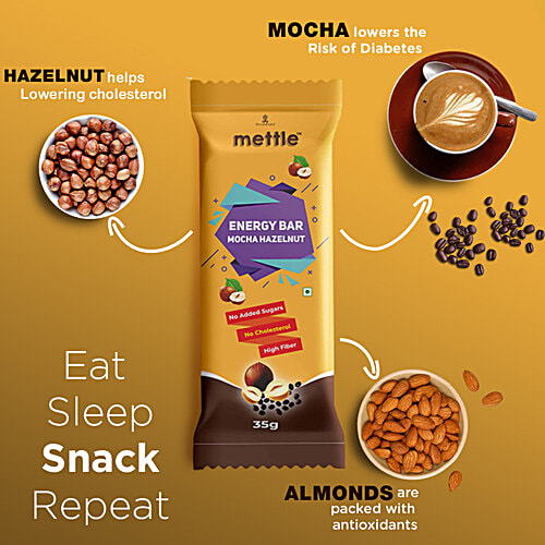 Buy Mettle Energy Bar Mocha Hazelnut, No Added Sugars, High Fiber