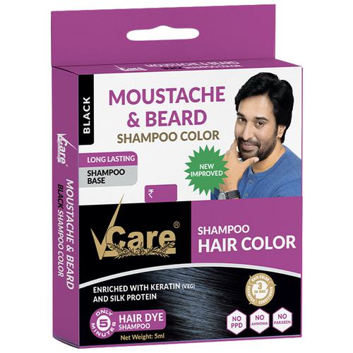 Buy Vcare Moustache & Beard Dye Shampoo - Colours in 5 Mins Online at Best  Price of Rs 25 - bigbasket
