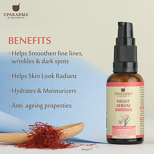 UPAKARMA Night Face Serum - For Glowing & Radiant Skin, 30 ml  