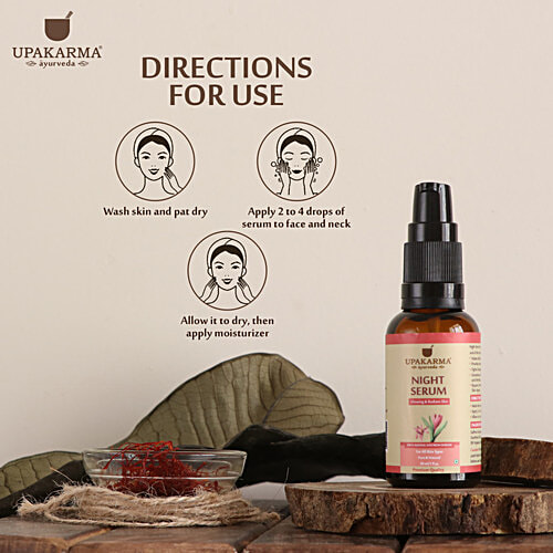UPAKARMA Night Face Serum - For Glowing & Radiant Skin, 30 ml  