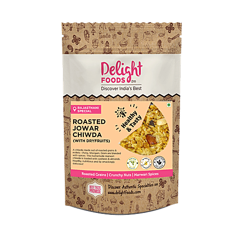 Delight Foods Roasted Poha Jowar Dry Fruits Chiwda In Olive oil, 200 g  